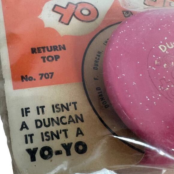 Duncan Butterfly Yo-Yo #707 Vintage 1958  Wooden New In Package Pink - Picture 5 of 7